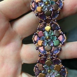 Gorgeous handcrafted Czech Republic glass bead bracelet.